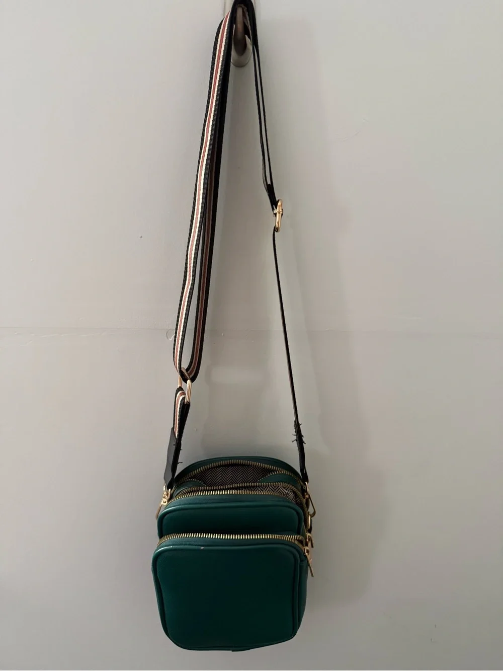 Women’s Green Crossbody Triple-Pouch Bag